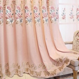 Home Curtain Made to Measure Curtain European Style Floral Embroidery