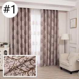 Modern Blackout Curtains Tree Jacquard Shade Fabric Drapes