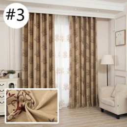 Modern Blackout Curtains Tree Jacquard Shade Fabric Drapes