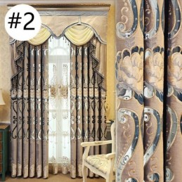 Chenille Curtain Made to Measure Curtain European Style Floral Embroidery
