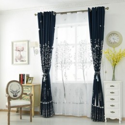 Blackout Curtain Made to Measure Curtain Nordic Minimalist Trees