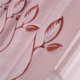 Leaf Printed Blackout Curtains Fabric For Living Room