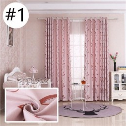 Leaf Printed Blackout Curtains Fabric For Living Room