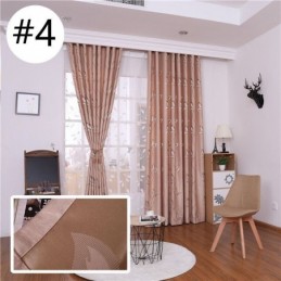 Leaf Printed Blackout Curtains Fabric For Living Room