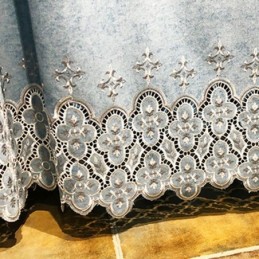 Chenille Curtain Made to Measure Curtain European Style Floral Embroidery