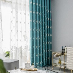 Modern Curtain Made to Measure Curtain Cotton Diamond Lattice