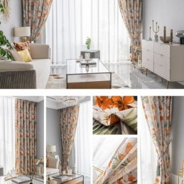 Modern Curtain Made to Measure Curtain Flowers Print Home