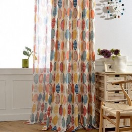 Modern Curtain Made to Measure Curtain Cotton Circle Print