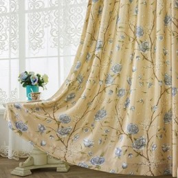 Blackout Curtain Made to Measure Curtain Flower Print Window