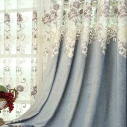 Home Curtain Made to Measure Curtain Italian Velvet Floral Embroidery