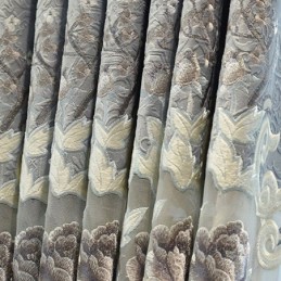 Home Curtain Made to Measure Curtain Italian Velvet Floral Embroidery