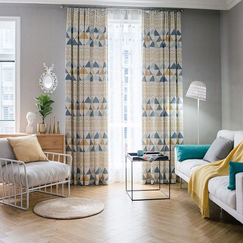 Modern Curtain Made to Measure Curtain Cotton Triangle Printed
