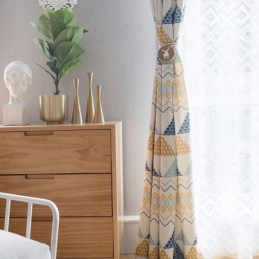 Modern Curtain Made to Measure Curtain Cotton Triangle Printed