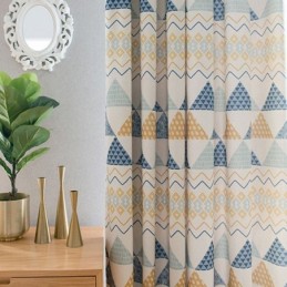Modern Curtain Made to Measure Curtain Cotton Triangle Printed