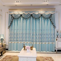 European Style Curtain Made to Measure Curtain Cotton Linen Embroidery Plants