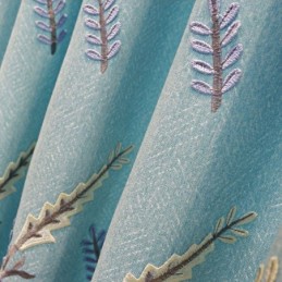 European Style Curtain Made to Measure Curtain Cotton Linen Embroidery Plants
