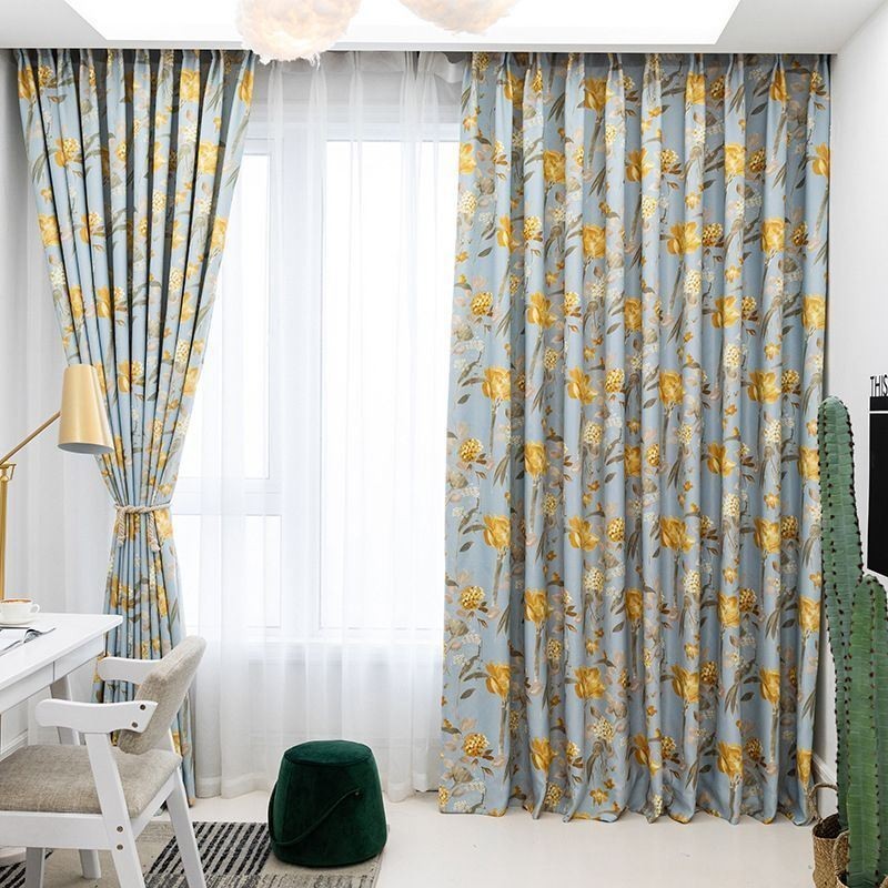 Modern Curtain Made to Measure Curtain Flowers Print Home