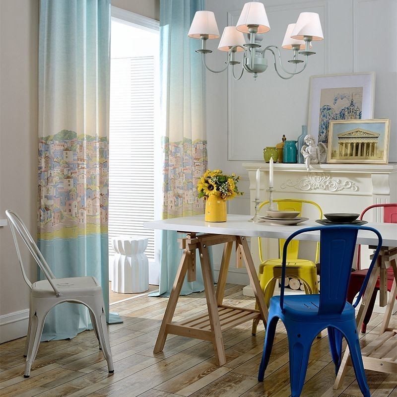 Nordic Curtain Made to Measure Curtain Cotton Town Printed