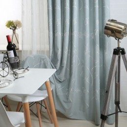 Nordic Curtain Made to Measure Curtain Cotton Leaf Embroidery