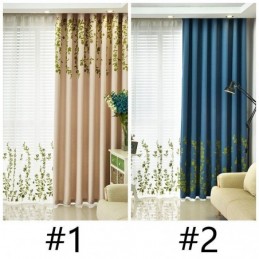 Modern Curtain Made to Measure Curtain Fresh Plant Pattern Velvet Hemp