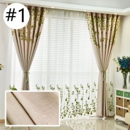Modern Curtain Made to Measure Curtain Fresh Plant Pattern Velvet Hemp
