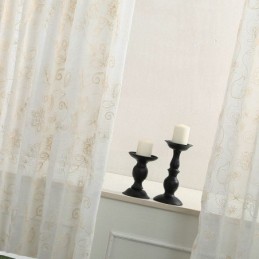 Simple Sheer Curtain Made to Measure Curtain Abstract Flower Embroidery Window Treatment