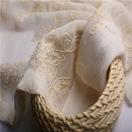 Simple Sheer Curtain Made to Measure Curtain Abstract Flower Embroidery Window Treatment