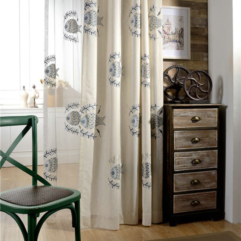 Embroidered Blackout Curtain Made to Measure Curtain Kids Room Minimalist Darkening