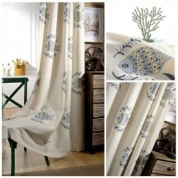 Embroidered Blackout Curtain Made to Measure Curtain Kids Room Minimalist Darkening