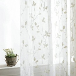 European Pastoral Style Sheer Curtain Made to Measure Curtain Embossed Pattern