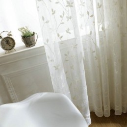 European Pastoral Style Sheer Curtain Made to Measure Curtain Embossed Pattern