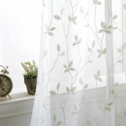 European Pastoral Style Sheer Curtain Made to Measure Curtain Embossed Pattern