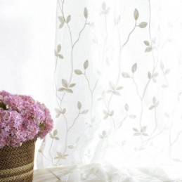 European Pastoral Style Sheer Curtain Made to Measure Curtain Embossed Pattern