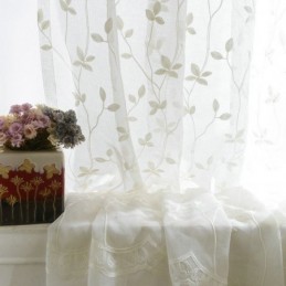 European Pastoral Style Sheer Curtain Made to Measure Curtain Embossed Pattern