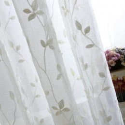 European Pastoral Style Sheer Curtain Made to Measure Curtain Embossed Pattern