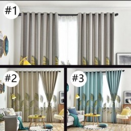 Nordic Curtain Made to Measure Curtain Leaf Pattern Polyester