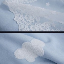 Sweet Cloud Curtains Blue Semi Blackout For Girls Room