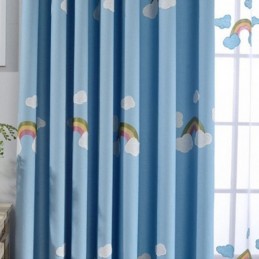 Cute Cartoon Rainbow Blackout Curtain Made to Measure Curtain For Kids Bedroom