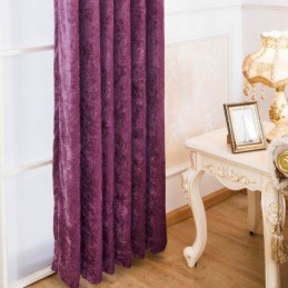 American Antique Style Curtain Made to Measure Curtain Chenille Solid Purple Bedroom Blackout Fabric