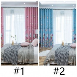 Lovely Blackout Curtains With Kitty Cat Print Fabric Drapes