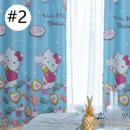 Lovely Blackout Curtains With Kitty Cat Print Fabric Drapes