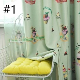 Lovely Icecream Printing Curtain Made to Measure Curtain Modern Blackout Drapes For Kids Bedroom