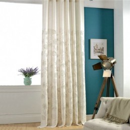 Japanese Simple Curtain Made to Measure Curtain Embroidery Environment Protective Cotton Linen Fabric