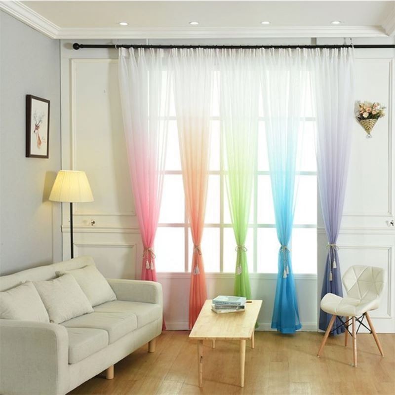 Living Room Voile Curtains Breathable Sheer for Modern Minimalist Printing Designs