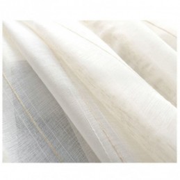 Japanese Simple Sheer Curtain Made to Measure Curtain Large Stripes Jacquard White Flax Fabric