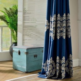 Nordic Simple Curtain Made to Measure Curtain Blue Embroidery Living Room Study Fabric