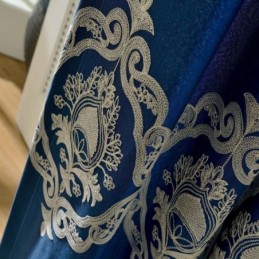 Nordic Simple Curtain Made to Measure Curtain Blue Embroidery Living Room Study Fabric