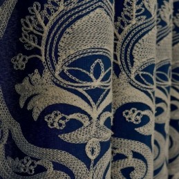 Nordic Simple Curtain Made to Measure Curtain Blue Embroidery Living Room Study Fabric