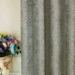 Nordic Abstract Style Curtain Made to Measure Curtain Maze Jarquard Living Room Bice Chenille Blackout Fabric