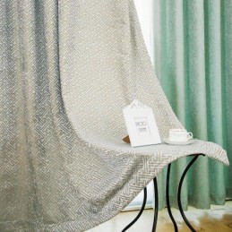 Nordic Abstract Style Curtain Made to Measure Curtain Maze Jarquard Living Room Bice Chenille Blackout Fabric